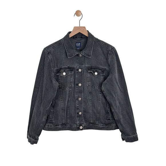 Gap Women's Washed Black Denim Jacket Size XL - Picture 1 of 5